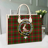 Clan Ainslie Tartan Crest Leather Bag QR24 Clan Ainslie Tartan Today